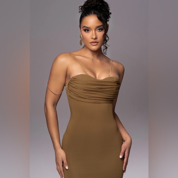 NWT Olive La Lune Drape Midi Dress - Picture 3 of 5